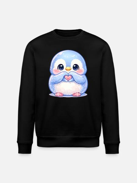 Zarter Pinguin Herzfreund - Stanley/Stella Unisex Bio-Sweatshirt ROLLER - Schwarz