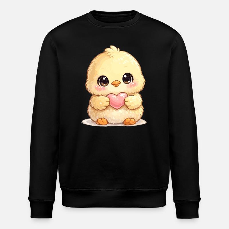 Cuddly chick with heart - Stanley/Stella ROLLER Unisex Organic Sweatshirt - black