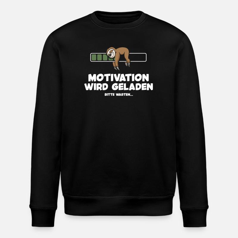Motivation wird geladen Faultier Faultiermotiv - Stanley/Stella Unisex Bio-Sweatshirt ROLLER - Schwarz