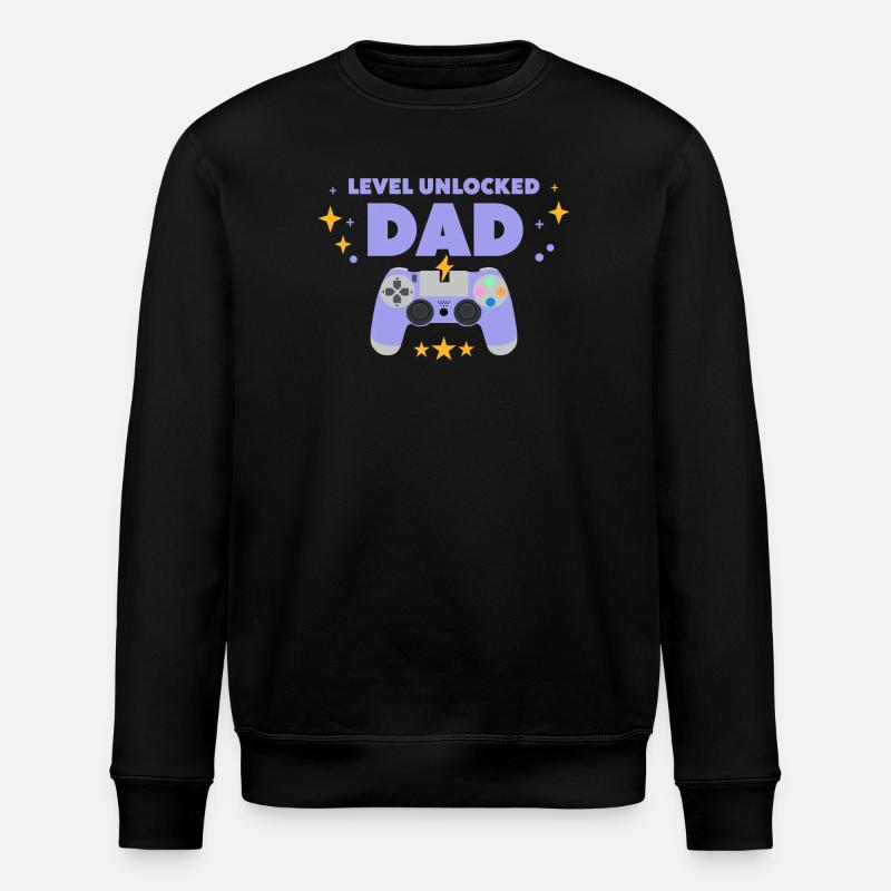 Niveau débloqué : Papa - Sweat bio ROLLER Stanley/Stella Unisexe - noir