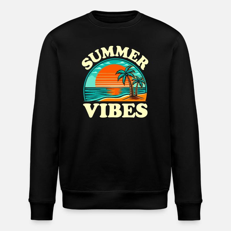 Summer Vibes Beach Sun - Stanley/Stella ROLLER Unisex Organic Sweatshirt - black