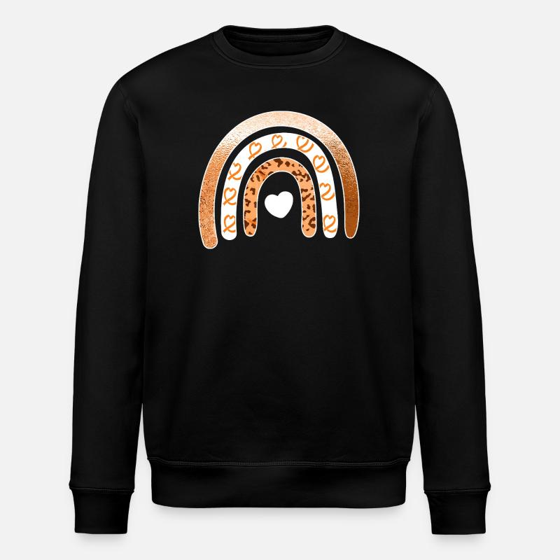 Leopard-Regenbogenherz-Arc - Stanley/Stella Unisex Bio-Sweatshirt ROLLER - Schwarz