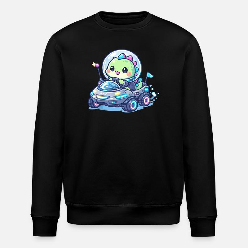 Kawaii Dino dans le Space Rover - Sweat bio ROLLER Stanley/Stella Unisexe - noir