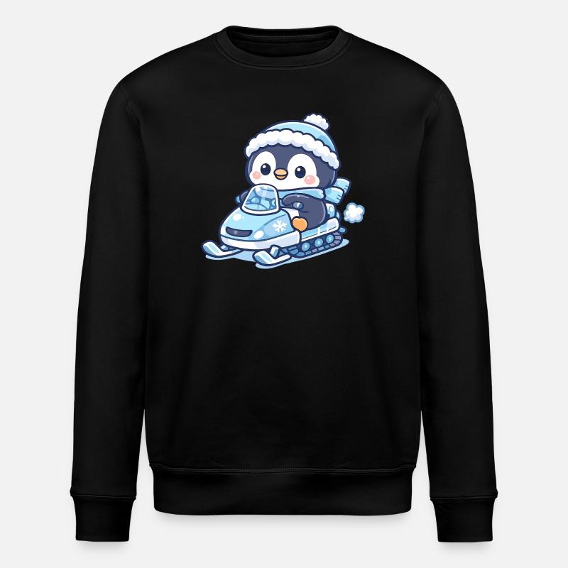 Pinguin Schneeschlitten-Zauber - Stanley/Stella Unisex Bio-Sweatshirt ROLLER - Schwarz