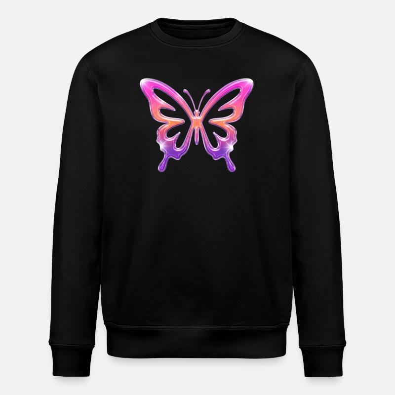 Neon-Schmetterling Gradient - Stanley/Stella Unisex Bio-Sweatshirt ROLLER - Schwarz