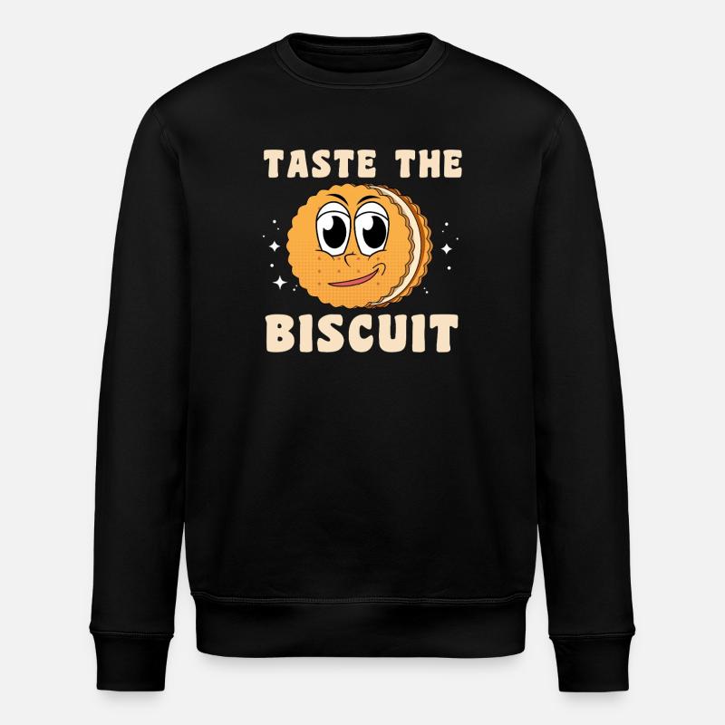Taste The Biscuit Character - Stanley/Stella ROLLER Unisex Organic Sweatshirt - black