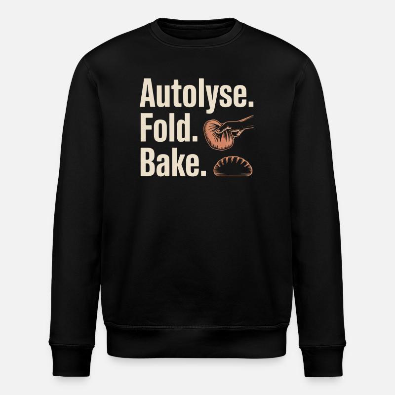 Autolyse Fold Bake Bread Art - Stanley/Stella ROLLER Unisex Organic Sweatshirt - black