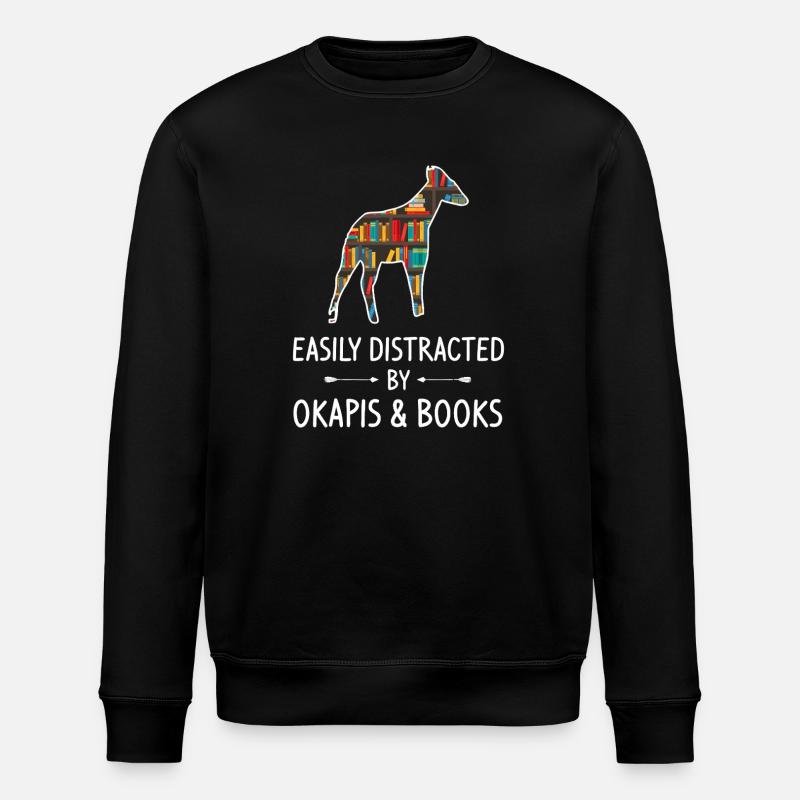 Silhouette der Alpaka-Bibliothek - Stanley/Stella Unisex Bio-Sweatshirt ROLLER - Schwarz