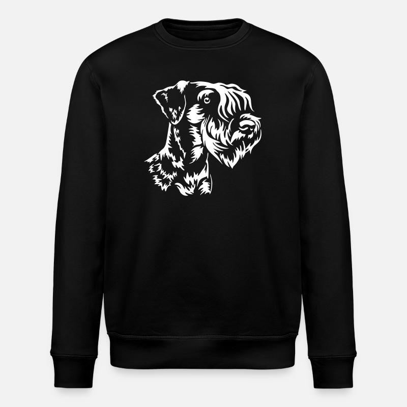 Cesky Terrier Head "Black Edition" - Stanley/Stella ROLLER Unisex Organic Sweatshirt - black
