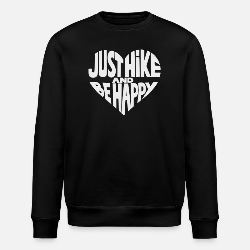 Just Hike and Be Happy Herz-Design - Stanley/Stella Unisex Bio-Sweatshirt ROLLER - Schwarz