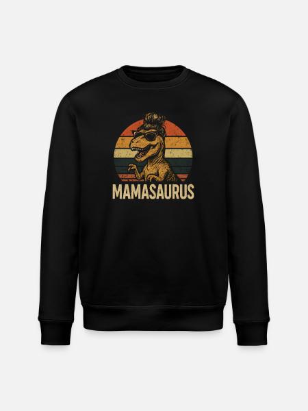 Mamasaurus Mom Mom Gift Idea Humor Funny - Stanley/Stella ROLLER Unisex Organic Sweatshirt - black