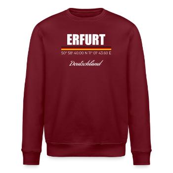 Erfurt - Stanley/Stella Unisex Bio-Sweatshirt ROLLER - Burgunderrot - Vorne - Nik (191cm)