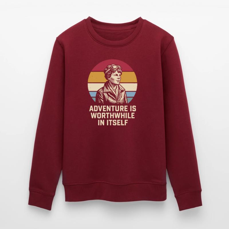 Amelia Earhart Das Abenteuer ist lohnenswert Stanley/Stella Unisex Bio-Sweatshirt ROLLER