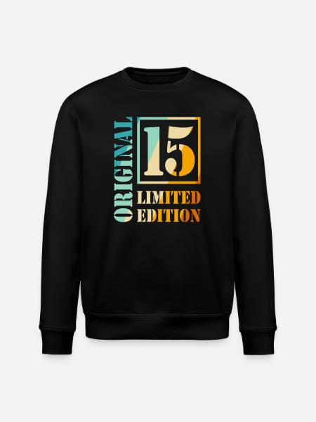 15th Birthday Boy Girl Teenager Level 15 - Stanley/Stella ROLLER Unisex Organic Sweatshirt - black