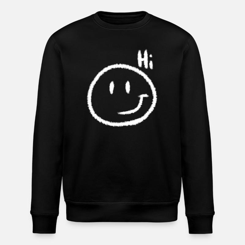 Hi Smile & Text | Kreide-Look - Stanley/Stella Unisex Bio-Sweatshirt ROLLER - Schwarz
