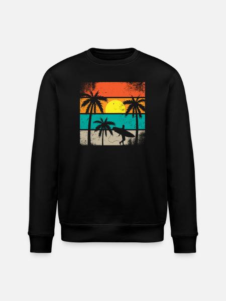 Sunset Surf Palm - Stanley/Stella Unisex Bio-Sweatshirt ROLLER - Schwarz