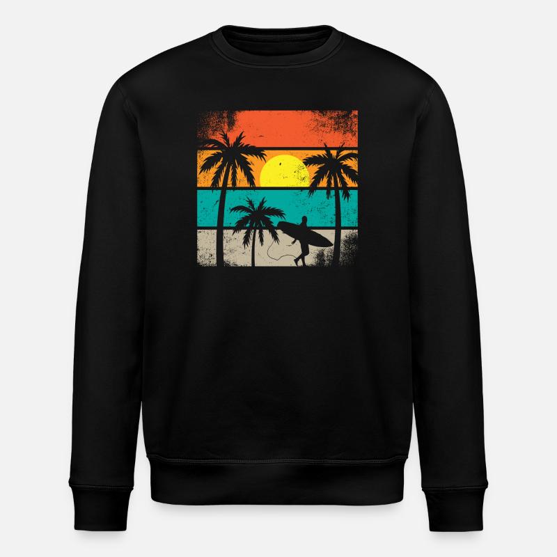 Sunset Surf Palm - Stanley/Stella Unisex Bio-Sweatshirt ROLLER - Schwarz