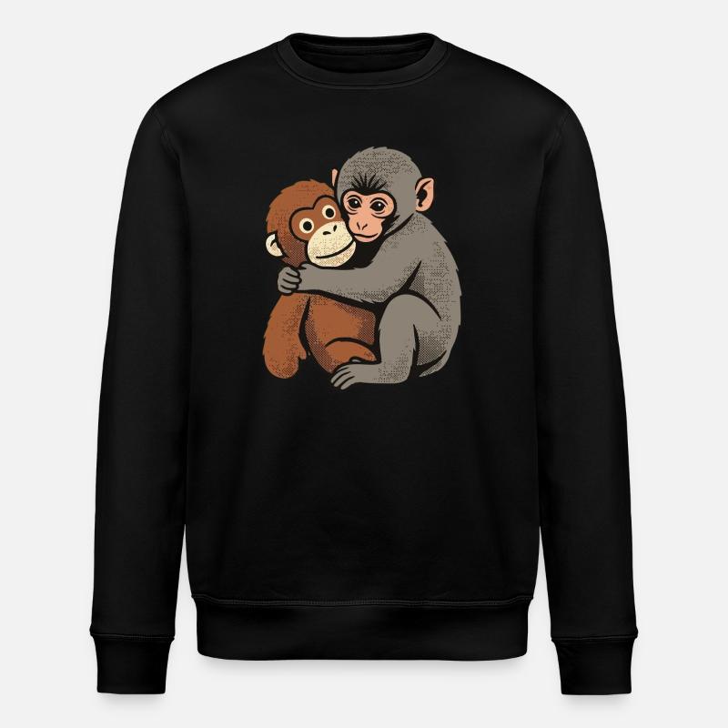 Bébé Singe Coup de Poing - Sweat bio ROLLER Stanley/Stella Unisexe - noir