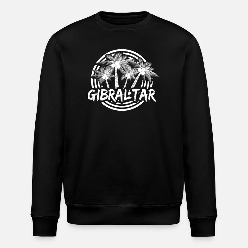 Gibraltar Palm Circle Logo - Stanley/Stella ROLLER Unisex Organic Sweatshirt - black