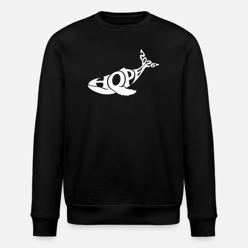HOPE THE WHALE - Stanley/Stella ROLLER Unisex Organic Sweatshirt - black