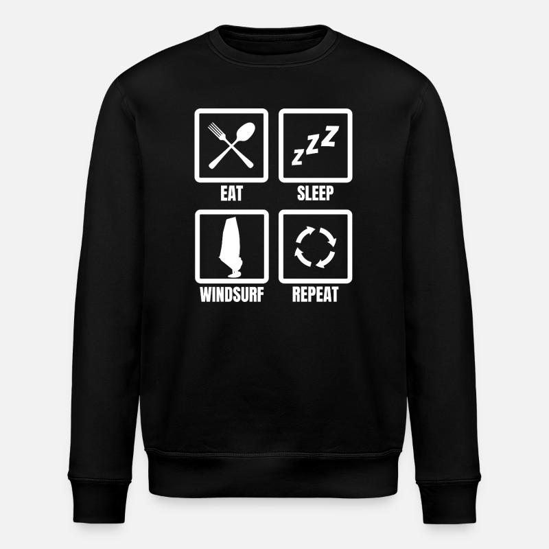 Eat Sleep Windsurf Repeat - Stanley/Stella Unisex Bio-Sweatshirt ROLLER - Schwarz