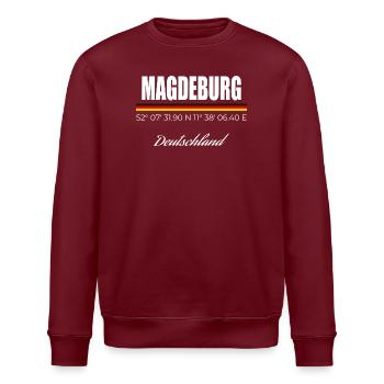 Magdeburg - Stanley/Stella Unisex Bio-Sweatshirt ROLLER - Burgunderrot - Vorne - Nik (191cm)