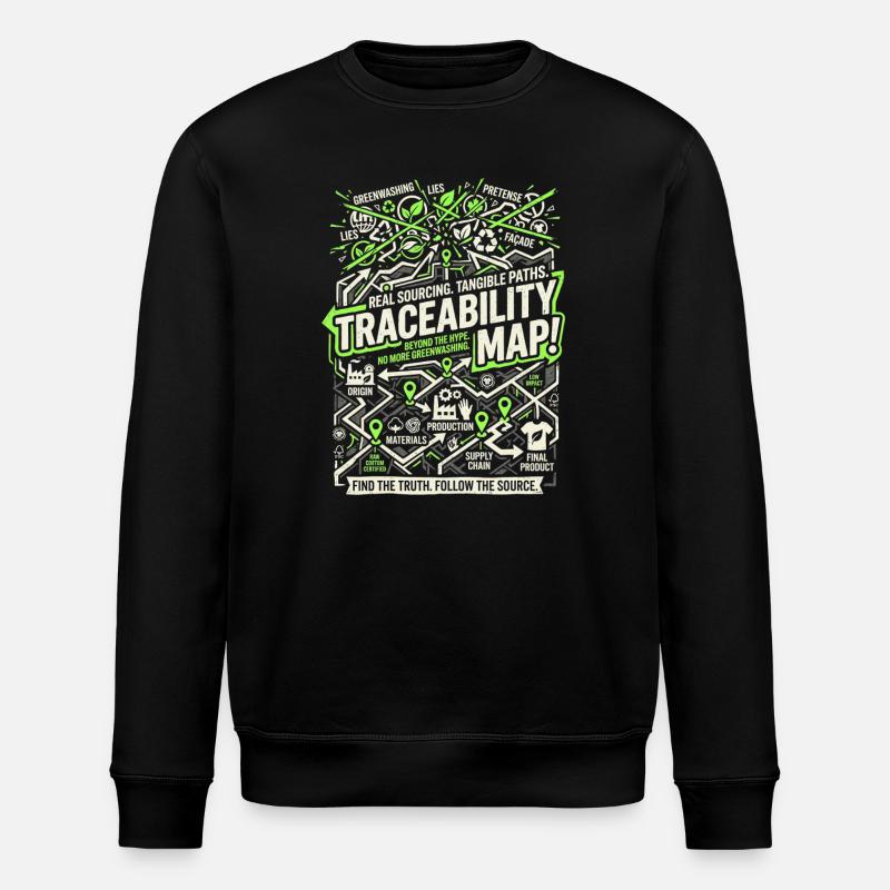 Traceability Map - Stanley/Stella ROLLER Unisex Organic Sweatshirt - black