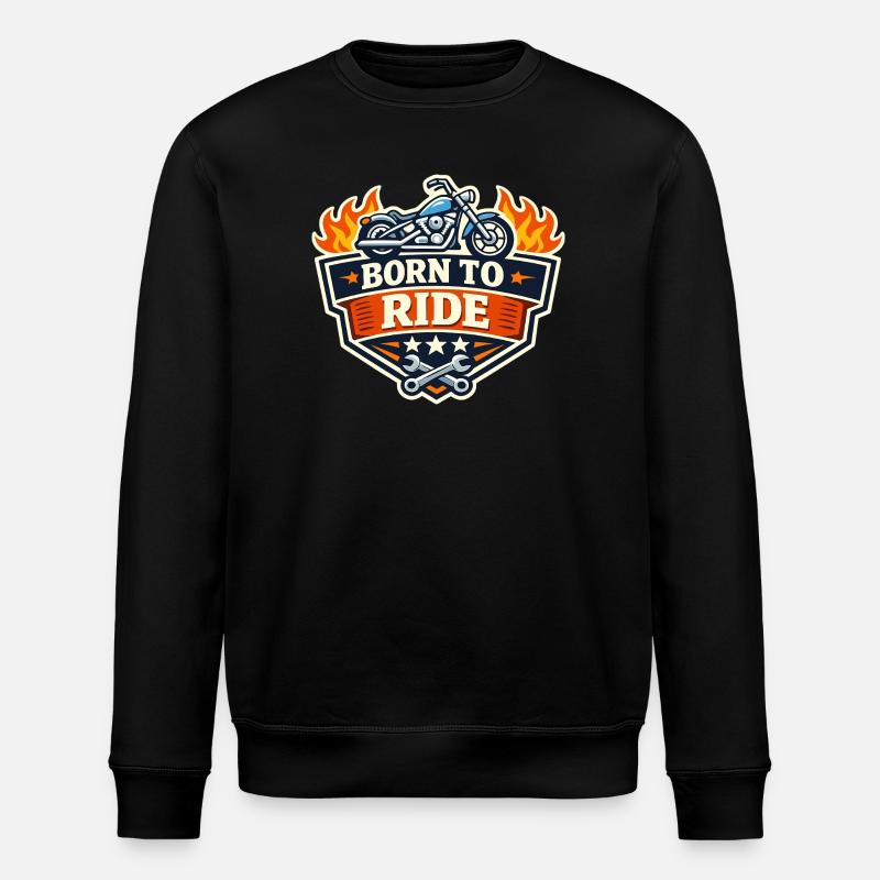 BornToRide Motorrad Logo - Stanley/Stella Unisex Bio-Sweatshirt ROLLER - Schwarz