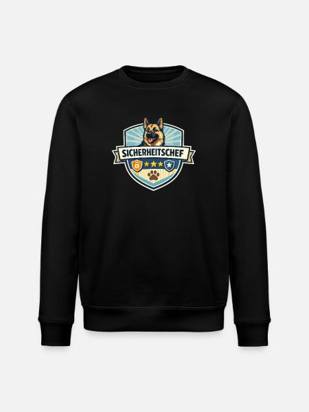 Sicherheitschef Schäferhund Logo - Stanley/Stella Unisex Bio-Sweatshirt ROLLER - Schwarz