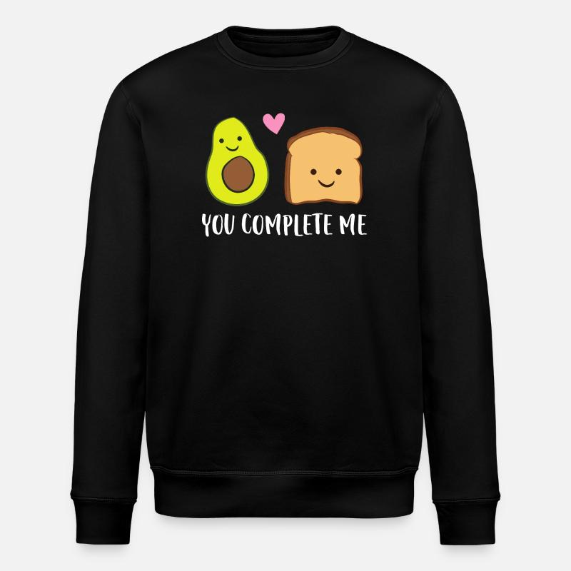 You Complete Me Avocado Toast - Stanley/Stella ROLLER Unisex Organic Sweatshirt - black