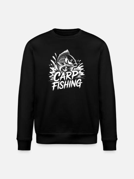 Carp Fishing Motif - Stanley/Stella ROLLER Unisex Organic Sweatshirt - black