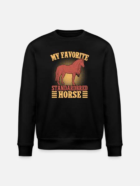 Hobbyhesterytter Favorit Standardbred-hest - Stanley/Stella økologisk unisex-sweatshirt ROLLER - sort