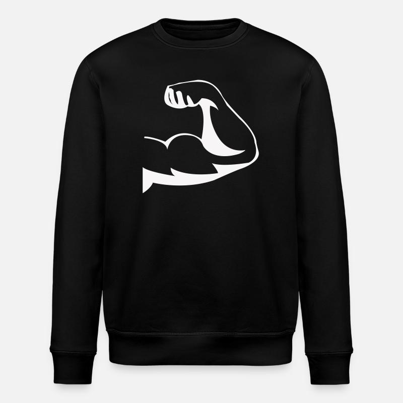 Kraftvoller Bizeps Silhouette - Stanley/Stella Unisex Bio-Sweatshirt ROLLER - Schwarz
