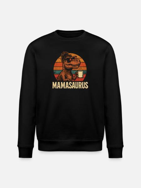 Mamasaurus Mama Mama Cadeau Idee Humor Grappig - Stanley/Stella Uniseks bio-sweatshirt ROLLER - zwart