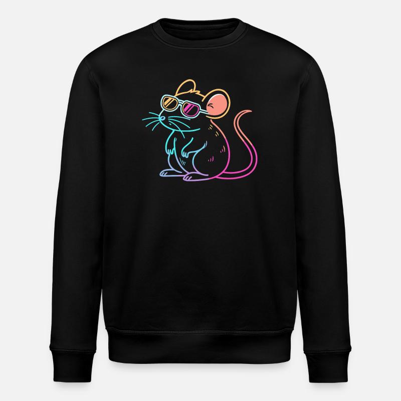 Regenbogenratten-Neonbrille - Stanley/Stella Unisex Bio-Sweatshirt ROLLER - Schwarz