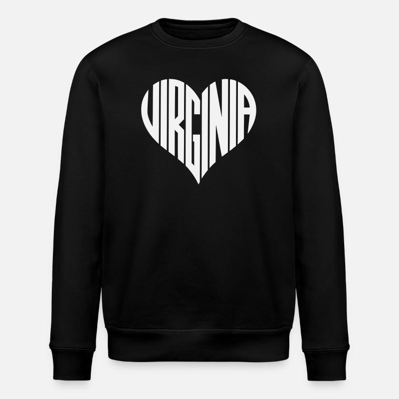 Virginia Heart Design - Stanley/Stella ROLLER Unisex Organic Sweatshirt - black