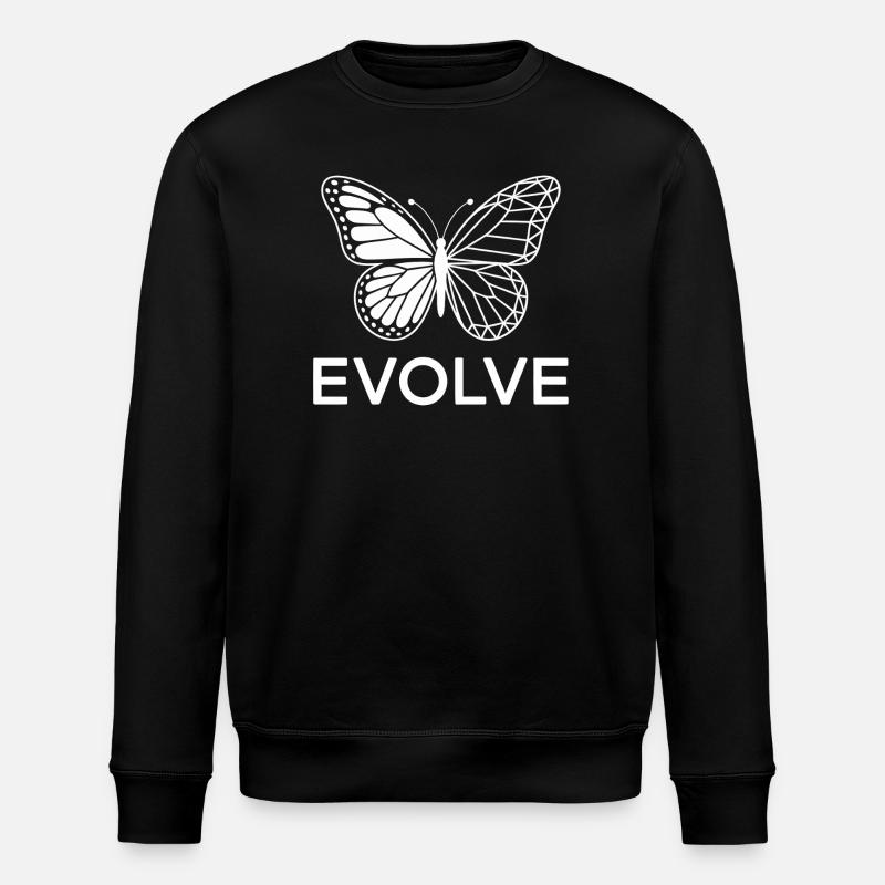 Evolve Butterfly Geometric Line Art - Stanley/Stella ROLLER Unisex Organic Sweatshirt - black