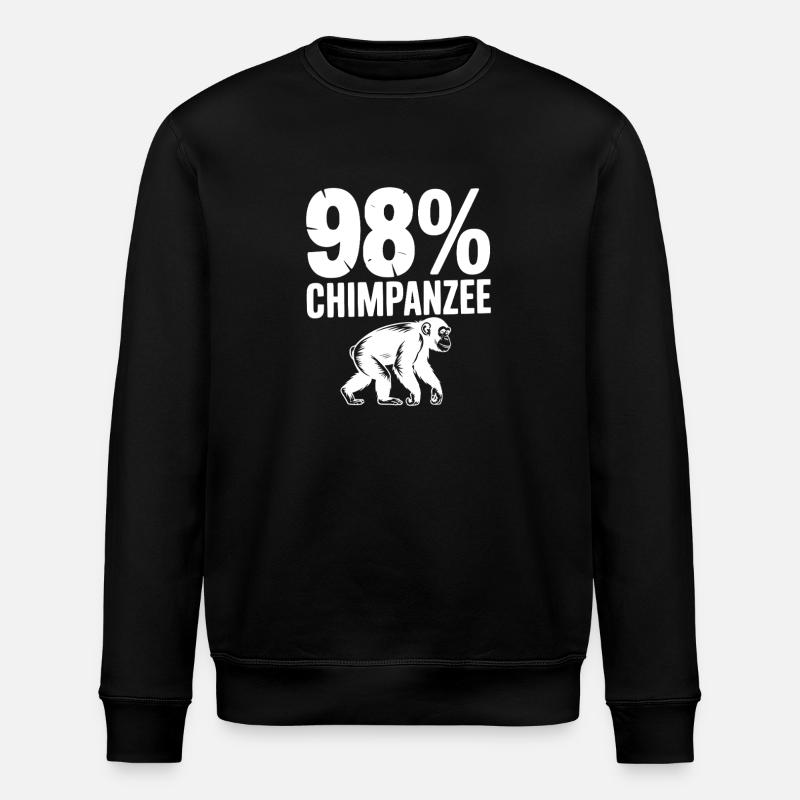 98% Chimpanzee - Stanley/Stella ROLLER Unisex Organic Sweatshirt - black