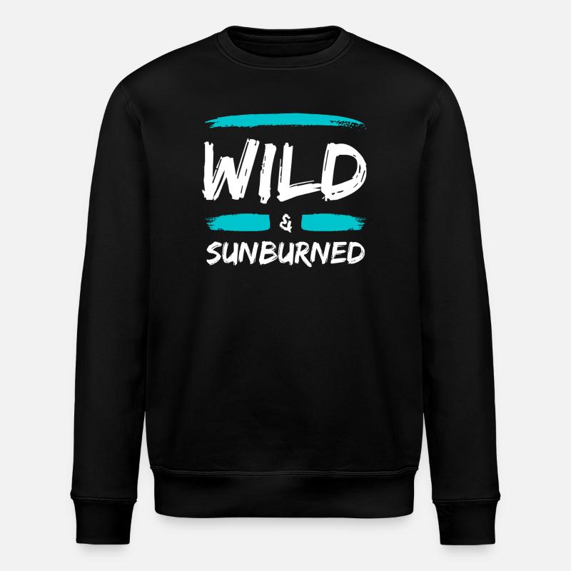 Wild & Sunburned Brush Text - Stanley/Stella ROLLER Unisex Organic Sweatshirt - black