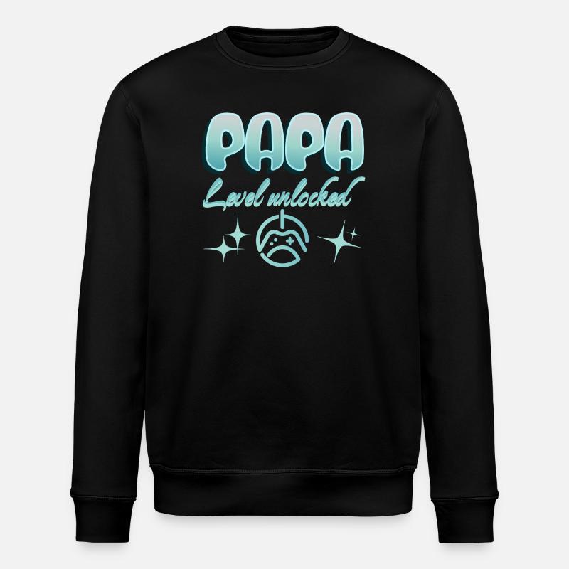 Papa Gamer Level unlocked - Stanley/Stella Unisex Bio-Sweatshirt ROLLER - Schwarz