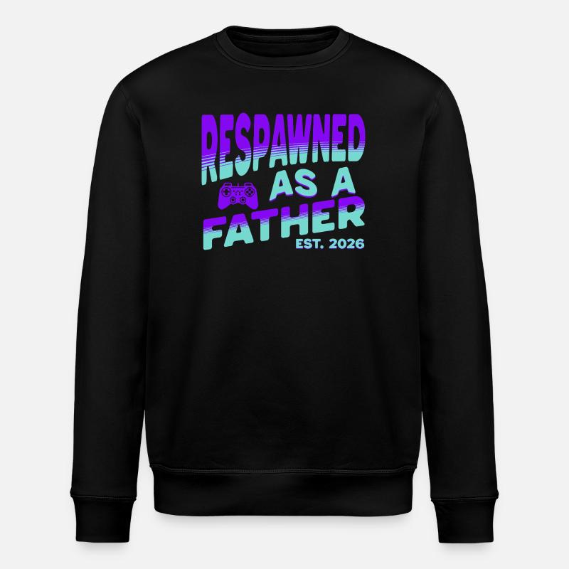 Papa 2026 - Respawned as a father - Stanley/Stella Unisex Bio-Sweatshirt ROLLER - Schwarz