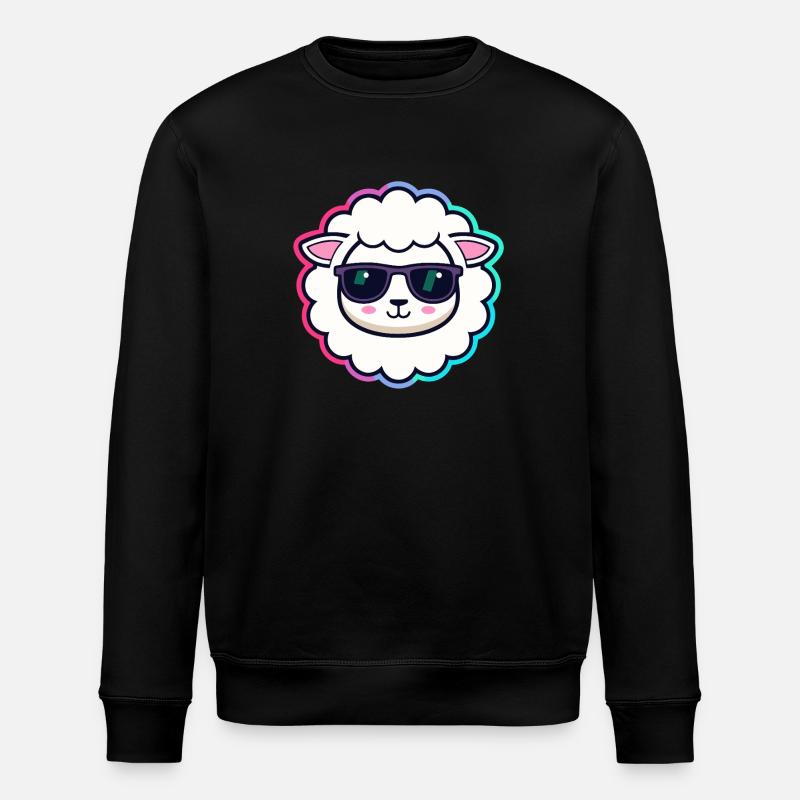 Mouton hipster lunettes noires - Sweat bio ROLLER Stanley/Stella Unisexe - noir