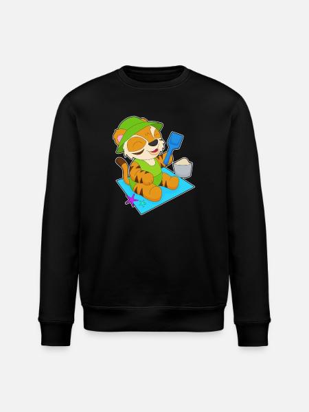 Tiger Beach Sand Summer - Stanley/Stella ROLLER Unisex Organic Sweatshirt - black