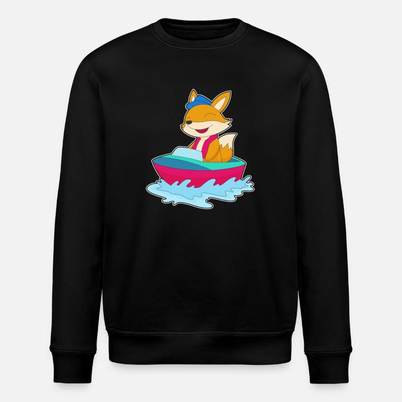 Fox Small Boat - Stanley/Stella ROLLER Unisex Organic Sweatshirt - black