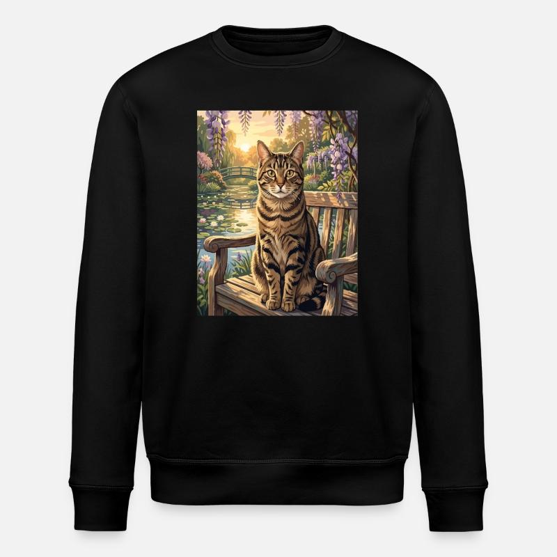 Tigerkette im ruhigen Blaubaumgarten - Stanley/Stella Unisex Bio-Sweatshirt ROLLER - Schwarz