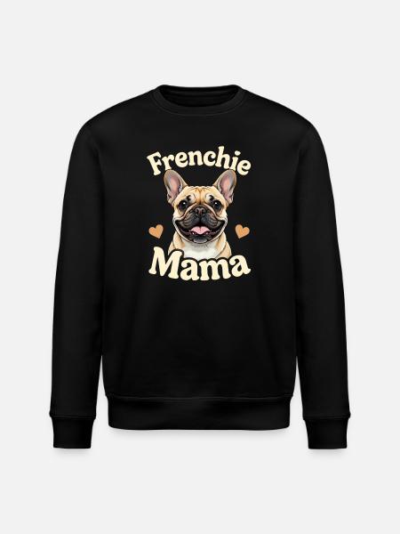 Frenchie Mom Heart Dog Lover Dogs - Stanley/Stella ROLLER Unisex Organic Sweatshirt - black