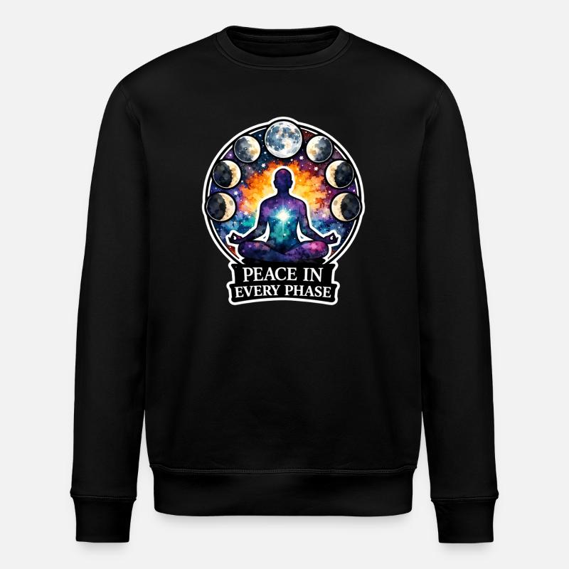 Moon Meditation, Moon Mindfulness, Spiritual - Stanley/Stella ROLLER Unisex Organic Sweatshirt - black