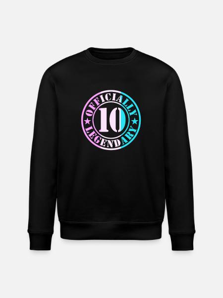 10-årsdags pojkflicka-legend nivå 10 - Ekologisk sweatshirt ROLLER unisex från Stanley/Stella - svart