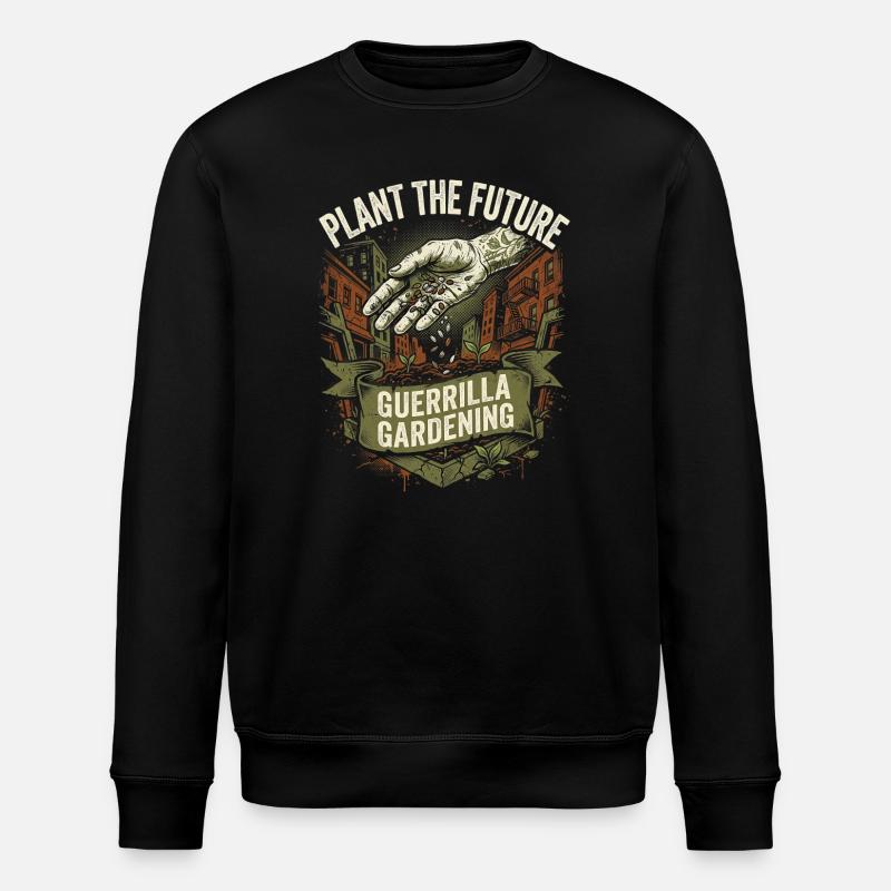 Guerrilla Gardening For Future - Stanley/Stella Unisex Bio-Sweatshirt ROLLER - Schwarz