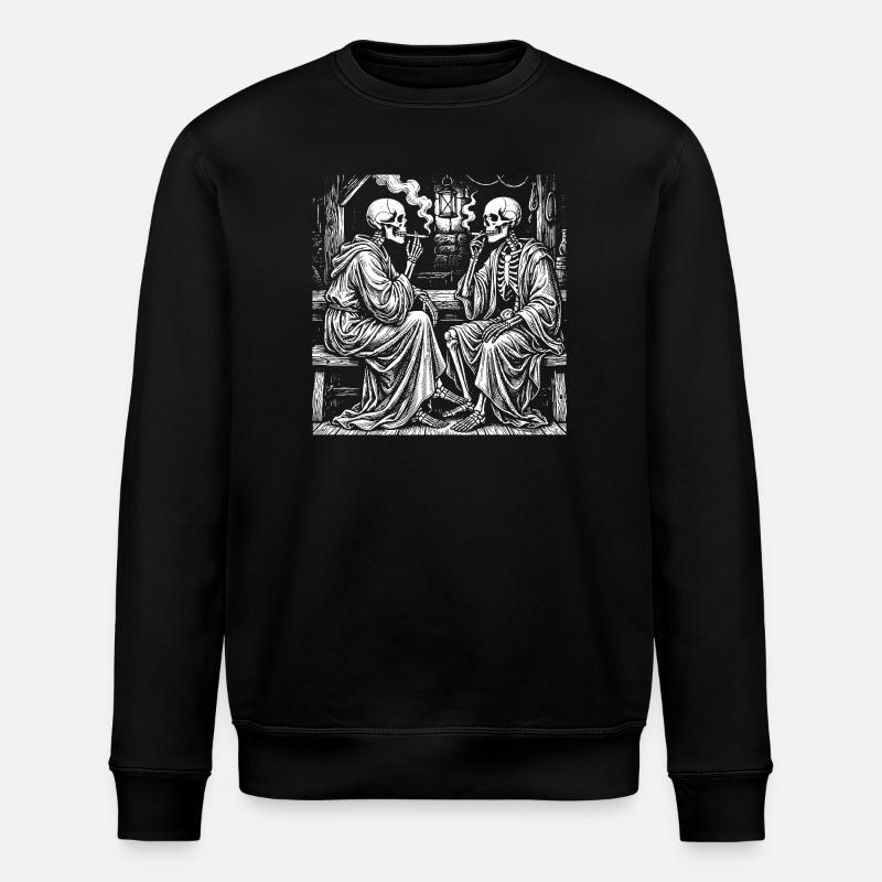 Midnight Skeleton Tea Chat - Stanley/Stella ROLLER Unisex Organic Sweatshirt - black